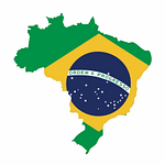 Brazil flag and map